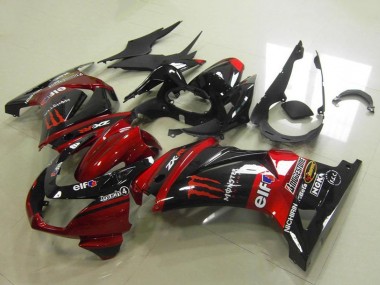 Carenados Moto Kawasaki ZX250R 2008-2012 - Rojo Caramelo Negro Brillante Elf Touch4 Monstruo Fabricantes