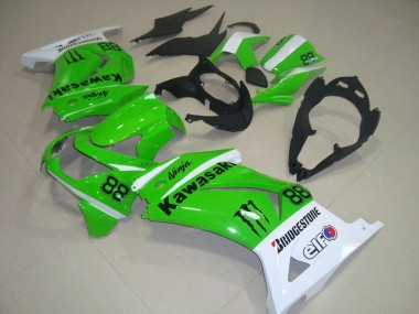 Carenados Moto Kawasaki ZX250R 2008-2012 - Blanco Verde Negro Monstruo 88 Fabricantes