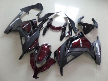 Carenados Moto Kawasaki ZX300R 2013-2018 - Rojo Granate Gris Mate Fabricantes