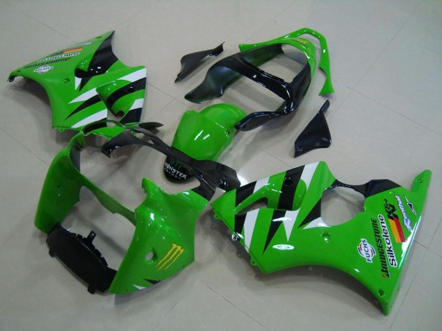 Carenados Moto Kawasaki ZX6R 2000-2002 - Verde Blanco Negro Brillante Fabricantes