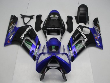 Carenados Moto Kawasaki ZX6R 2003-2004 - Negro Brillante Azul Verde Monstruo Fabricantes