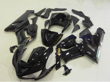Carenados Moto Kawasaki ZX6R 2005-2006 - Negro Brillante Oro Calcomanías Fabricantes