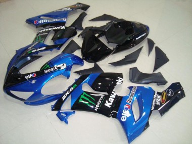 Carenados Moto Kawasaki ZX6R 2005-2006 - Azul Negro Brillante Verde Monstruo Fabricantes