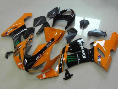 Carenados Moto Kawasaki ZX6R 2005-2006 - Naranja Negro Verde Monstruo Fabricantes