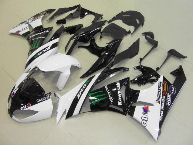 Carenados Moto Kawasaki ZX6R 2009-2012 - Blanco Negro Brillante Verde Elf Touch4 Monstruo Bridgestone Fabricantes