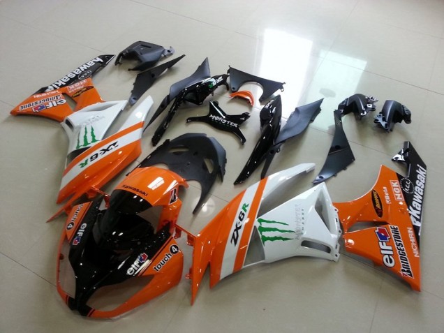 Carenados Moto Kawasaki ZX6R 2009-2012 - Naranja Blanco Negro Brillante Verde Elf Bridgestone Monstruo Fabricantes
