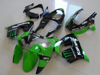 Carenados Moto Kawasaki ZX9R 2000-2001 - Negro Brillante Verde Monstruo Fabricantes