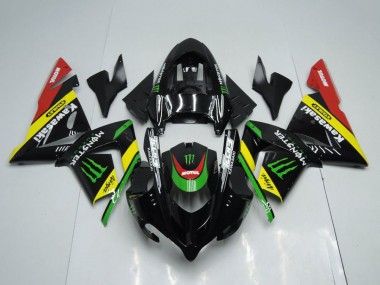 Carenados Moto Kawasaki ZX10R 2004-2005 - Negro Brillante Rojo Amarillo Verde Monstruo Fabricantes