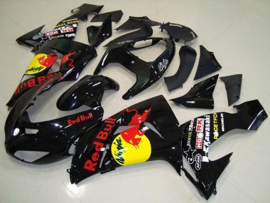 Carenados Moto Kawasaki ZX10R 2006-2007 - Negro Brillante Amarillo Rojo Bull Fabricantes
