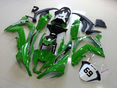 Carenados Moto Kawasaki ZX10R 2011-2015 - Verde Negro Brillante Elf Henleys Vent-Axia 69 Fabricantes