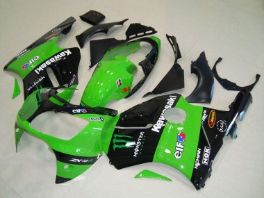 Carenados Moto Kawasaki ZX12R 2000-2001 - Verde Negro Brillante Elf Touch4 Monstruo Fabricantes