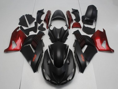 Carenados Moto Kawasaki ZX14R ZZR1400 2006-2011 - Negro Mate Rojo Ninja Fabricantes