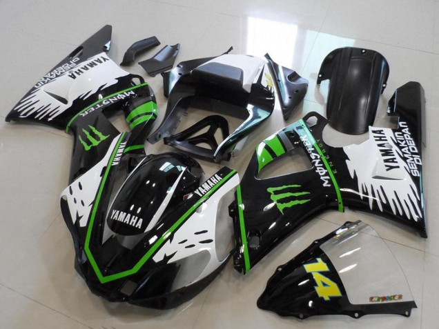 Carenados Moto Yamaha YZF R1 2000-2001 - Negro Brillante Blanco Verde Monstruo Fabricantes