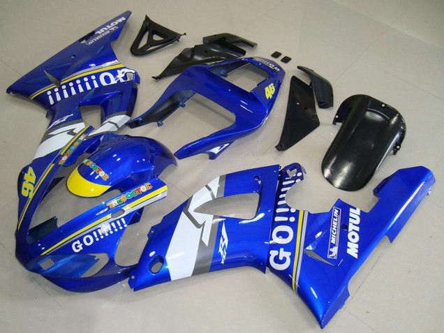 Carenados Moto Yamaha YZF R1 2000-2001 - Azul Blanco Amarillo Motul 46 Fabricantes