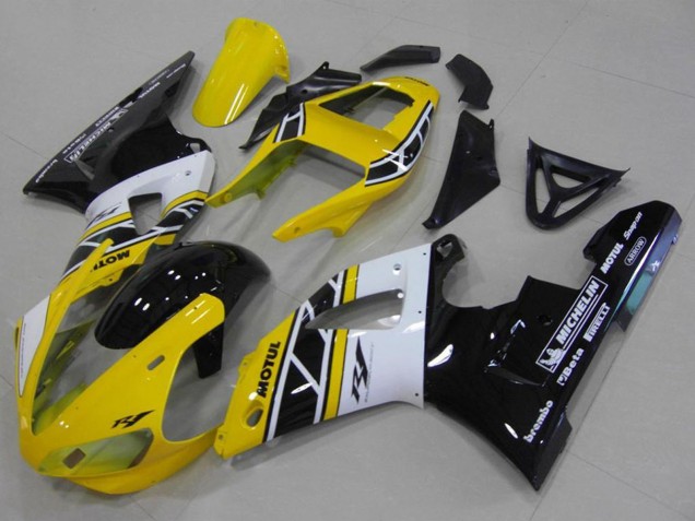Carenados Moto Yamaha YZF R1 2000-2001 - Amarillo Blanco Negro Anniversary Motul Michelin Fabricantes