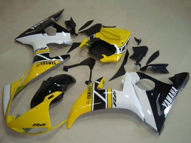 Carenados Moto Yamaha YZF R6 2003-2004 - Amarillo Blanco Negro Brillante Anniversary Fabricantes