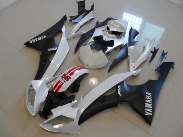 Carenado Moto Yamaha YZF R6 2008-2016 - Blanco Rojo Negro Mate Fabricantes