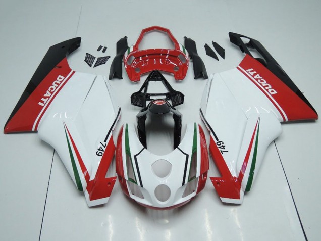 Carenados Moto Ducati 749 2003-2004 - Blanco Rojo Verde Negro Brillante Fabricantes