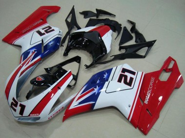 Carenados Moto Ducati 1198 2007-2014 - Blanco Rojo Azul Negro Brillante 21 Fabricantes