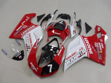 Carenados Moto Ducati 848 1098 1198 2007-2014 - Blanco Rojo Negro Brillante Banner 7 Fabricantes