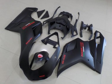 Carenados Moto Ducati 848 2007-2014 - Negro Mate Rojo Fabricantes