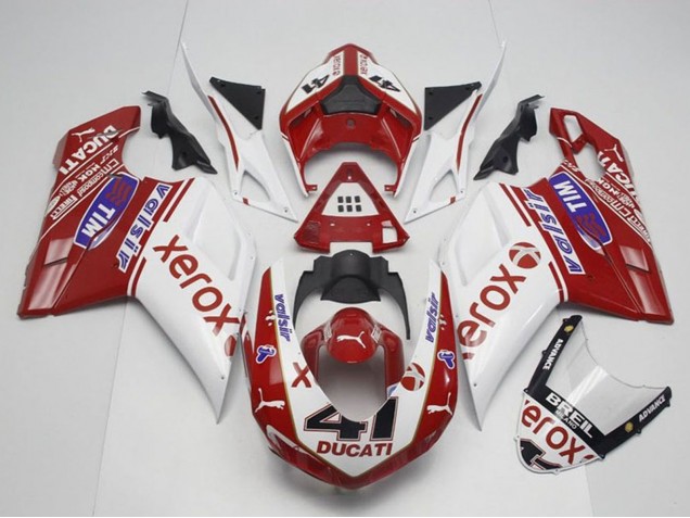 Carenados Moto Ducati 848 1098 1198 2007-2014 - Blanco Rojo Negro Brillante Valsir Xerox OEM Estilo 41 Fabricantes