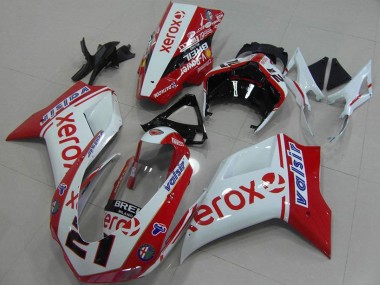 Carenados Moto Ducati 848 1098 1198 2007-2014 - Blanco Rojo Negro Brillante Valsir Xerox OEM Estilo 21 Fabricantes