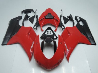Carenados Moto Ducati 848 2007-2014 - Rojo Negro Mate OEM Estilo Fabricantes