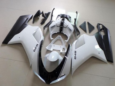 Carenado Moto Ducati 848 2007-2014 - Blanco Negro Mate Fabricantes