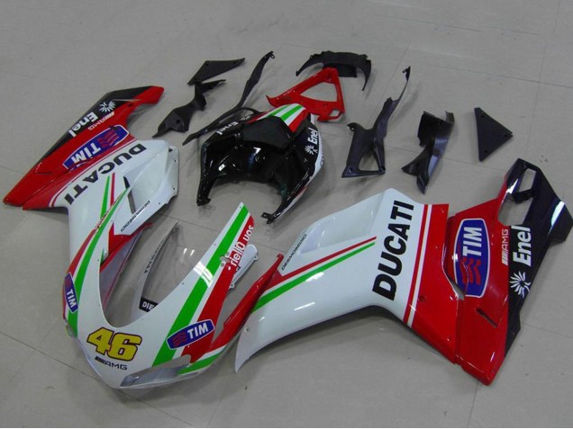 Carenados Moto Ducati 848 1098 1198 2007-2014 - Blanco Rojo Verde Negro Brillante Amarillo 46 Fabricantes