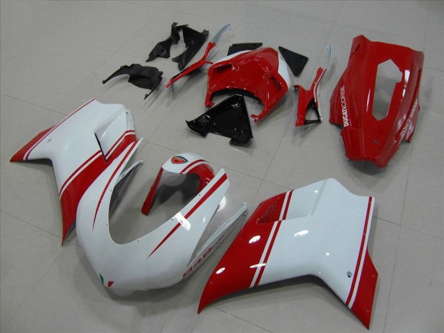 Carenados Moto Ducati 848 2007-2014 - Blanco Rojo Carrera Versión Fabricantes