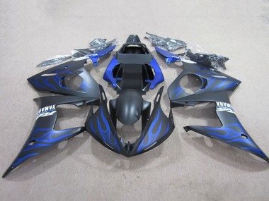 Carenados Moto Yamaha YZF R6 2003-2004 - Negro Mate Azul Llama Fabricantes