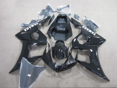 Carenado Moto Yamaha YZF R6 2003-2004 - Negro Brillante Blanco Calcomanías Fabricantes