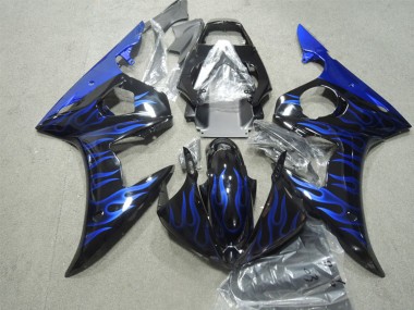 Carenados Moto Yamaha YZF R6 2003-2004 - Negro Brillante Azul Llama Fabricantes