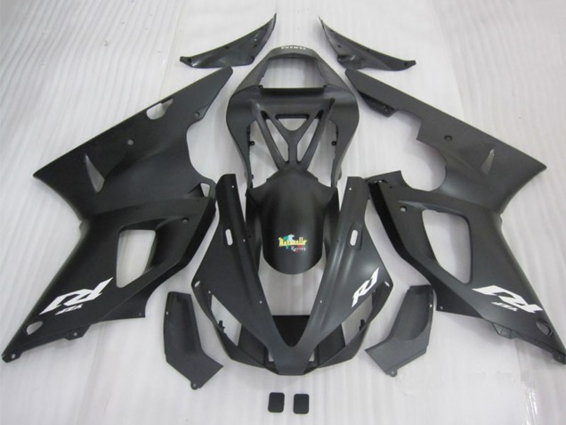 Carenados Moto Yamaha YZF R1 2000-2001 - Negro Mate Blanco Calcomanía Fabricantes