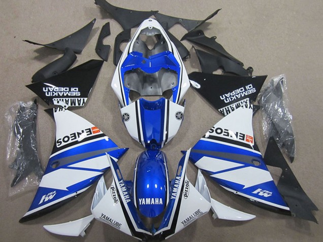 Carenados Moto Yamaha YZF R1 2000-2001 - Blanco Azul Negro ENEOS Fabricantes
