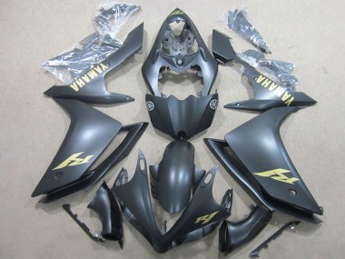 Carenados Moto Yamaha YZF R1 2007-2008 - Negro Mate Oro Calcomanía Fabricantes