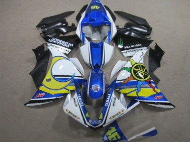 Carenados Moto Yamaha YZF R1 2012-2014 - Blanco Azul Amarillo Negro Pizzoli Semakin Didepan Monstruo Fabricantes