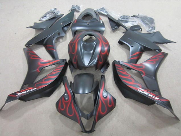 Carenados Moto Honda CBR600RR 2007-2008 - Negro Mate Rojo Llama Fabricantes