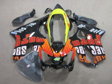 Carenados Moto Honda CBR600 F4i 2004-2007 - Amarillo Naranja Negro Brillante Rossi 46 Fabricantes