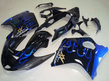 Carenados Moto ABS Honda CBR1100XX Blackbird 1996-2007 - Negro Brillante Azul Llama Fabricantes