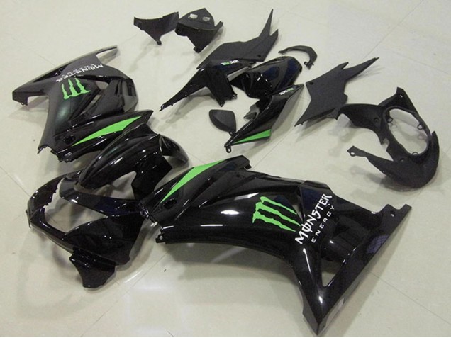 Carenados Moto Kawasaki ZX250R 2008-2012 - Negro Brillante Verde Monstruo Energy Fabricantes