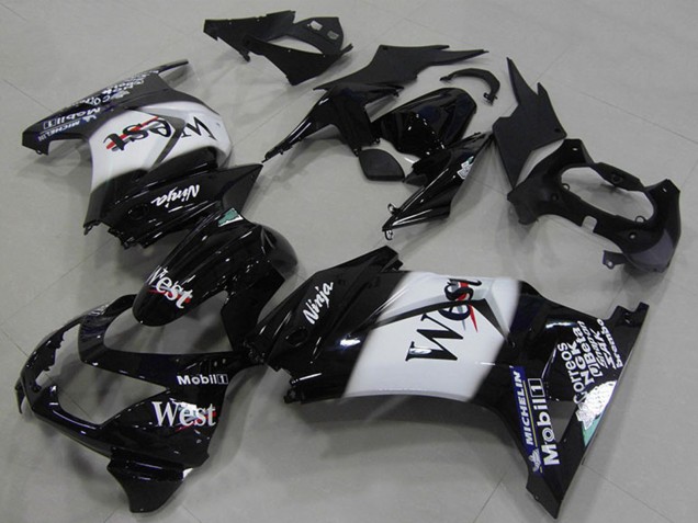 Carenados Moto Kawasaki ZX250R 2008-2012 - Negro Brillante Blanco West Fabricantes