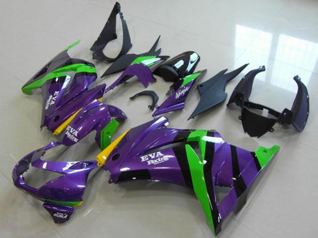 Carenados Moto Kawasaki ZX250R 2008-2012 - Púrpura Verde Amarillo Negro EVA Racing Fabricantes