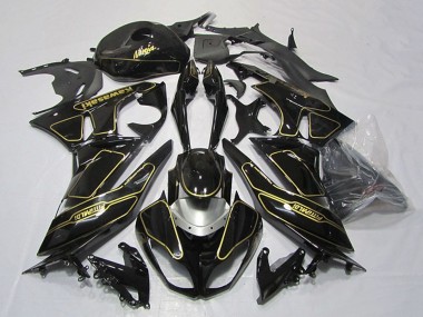 Carenados Moto Kawasaki ZX6R 2009-2012 - Negro Brillante Plata Oro Fabricantes