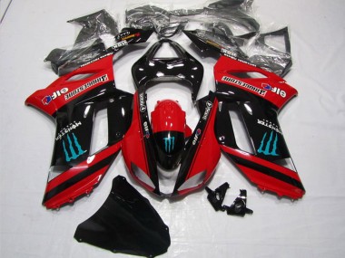 Carenados Moto Kawasaki ZX6R 2007-2008 - Rojo Negro Monstruo Fabricantes
