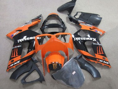 Carenados Moto Kawasaki ZX6R 2003-2004 - Naranja Negro Monstruo Fabricantes