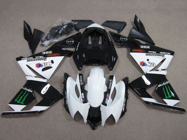 Carenados Moto Kawasaki ZX10R 2004-2005 - Negro Blanco Monstruo Fabricantes