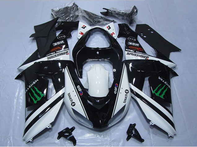 Carenados Moto Kawasaki ZX10R 2006-2007 - Blanco Negro Brillante Verde Elf Touch4 Monstruo Fabricantes