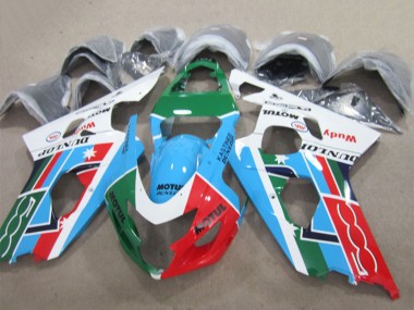 Carenados Moto Suzuki GSXR 600 2004-2005 - Blanco Azul Verde Rojo Motul Fabricantes